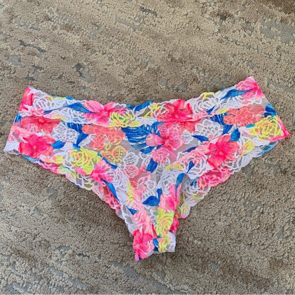 Victoria’s Secret PINK Cheekster Sheer Lace Floral Multicolor Panties Lingerie